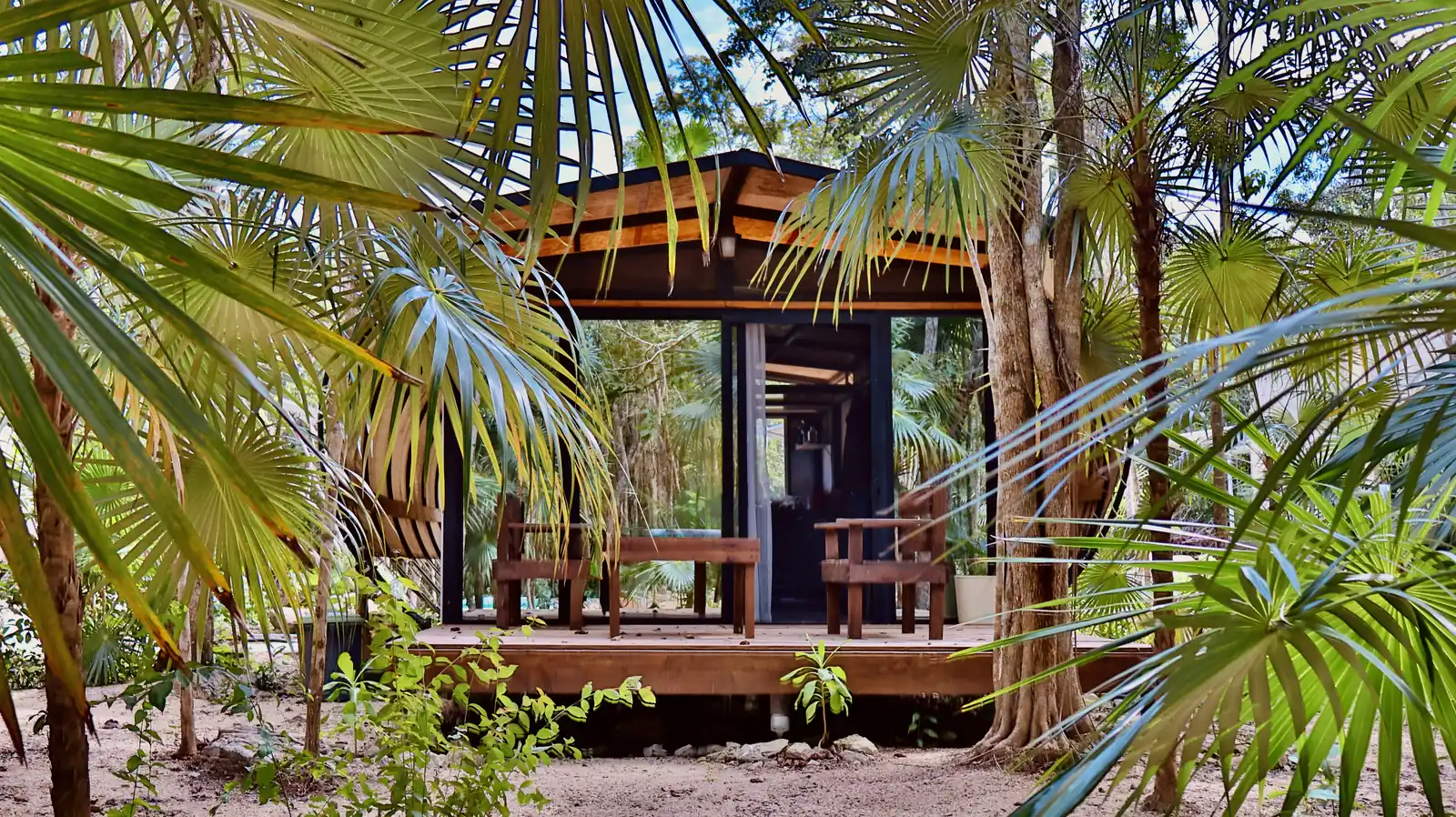 Cabin at Zil-Kaab Hidden Glamping Village surrounded by jungle